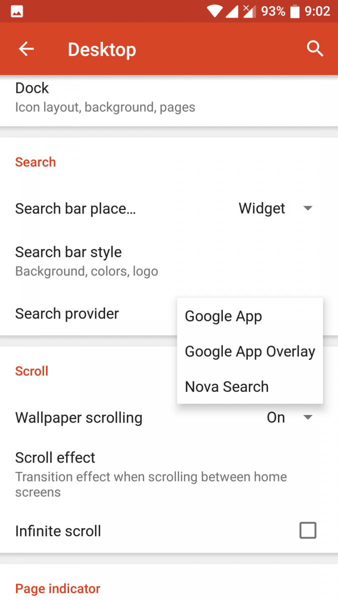 Nova Launcher search provider