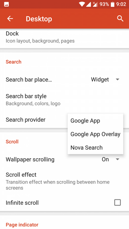 Nova Launcher search provider