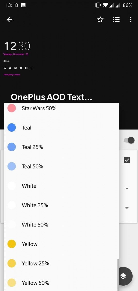 Customize the Always on Display on the OnePlus 6/5T/5