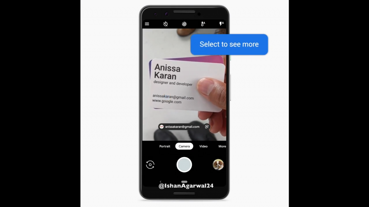 Google Pixel 3 Real-time Google Lens in Google Camera