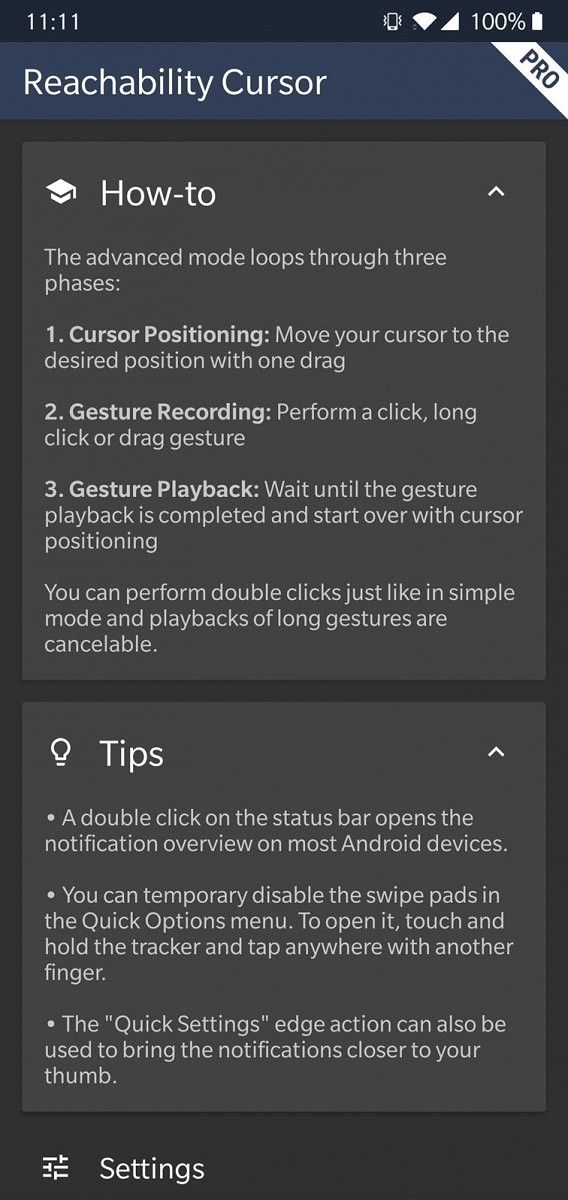 Reachability Cursor - Use Your Tall Android Smartphone with One Hand