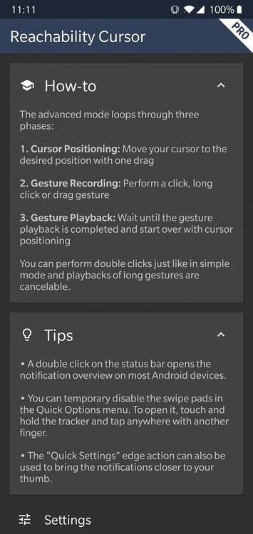 Reachability Cursor - Use Your Tall Android Smartphone with One Hand
