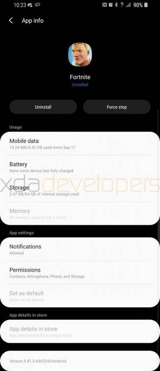 Samsung Galaxy S9+ running Samsung Experience 10.0 based on Android Pie