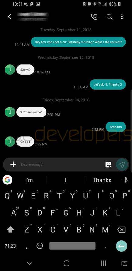 Samsung Galaxy S9+ running Samsung Experience 10.0 based on Android Pie