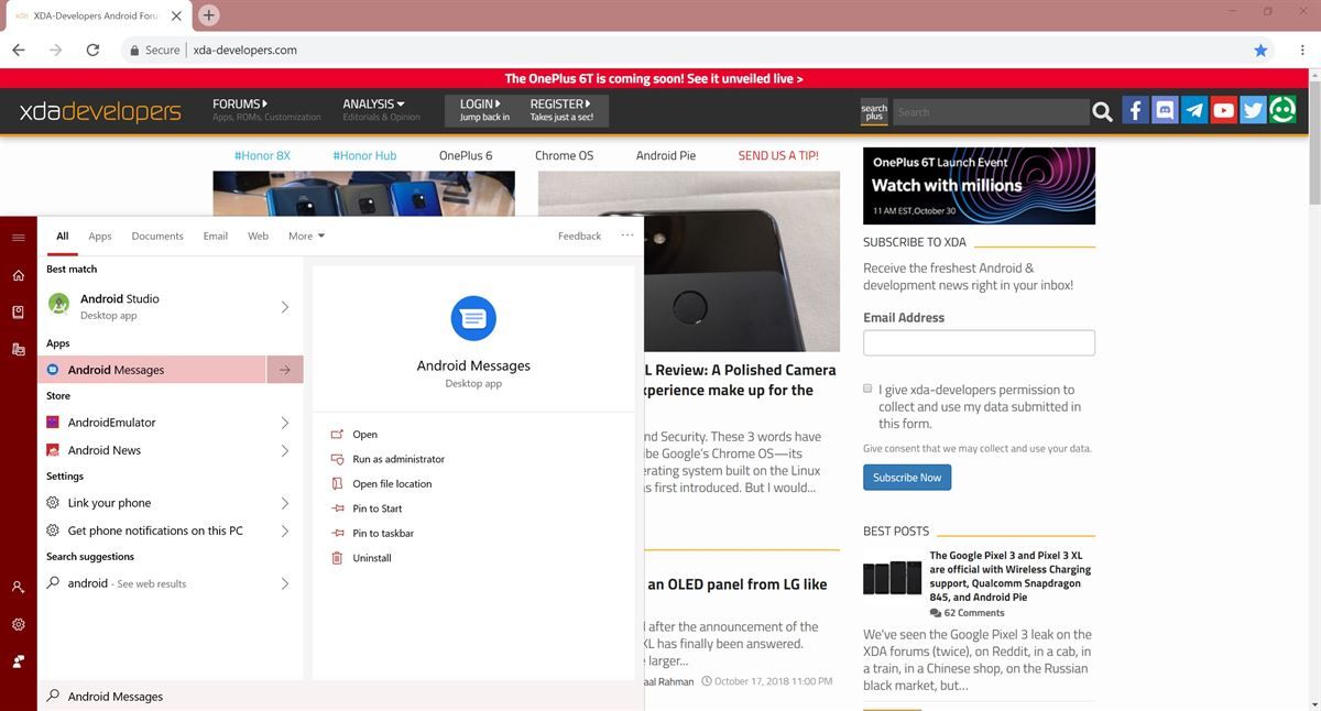 Android Messages Progressive Web App