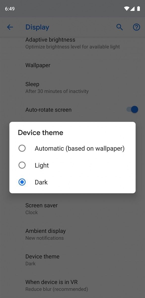 Android Pie on Google Pixel 3 brings automatic dark theme option
