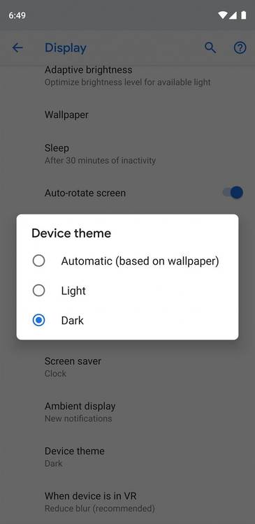 Android Pie on Google Pixel 3 brings automatic dark theme option