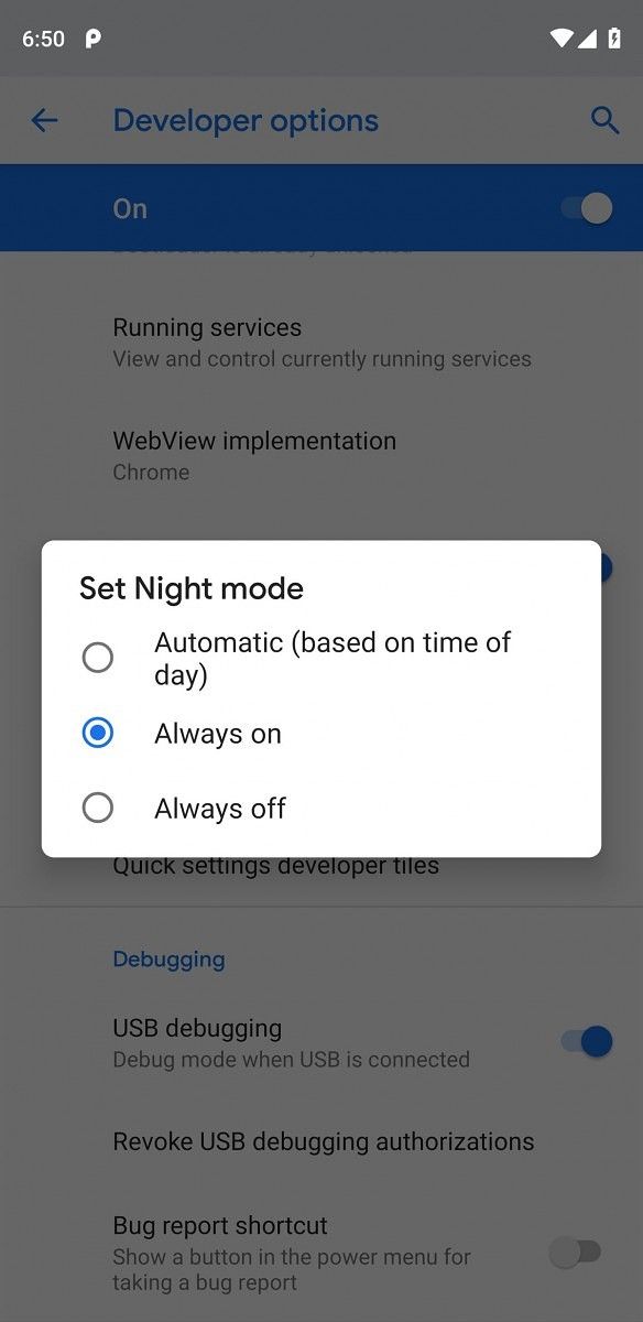 Android Pie on Google Pixel 3 brings automatic dark theme option