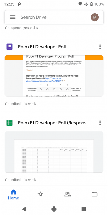 Google Drive's new Google Material Theme design