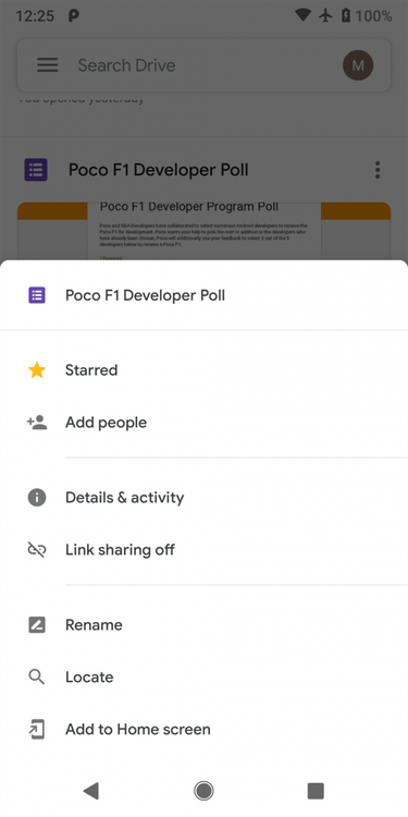 Google Drive's new Google Material Theme design