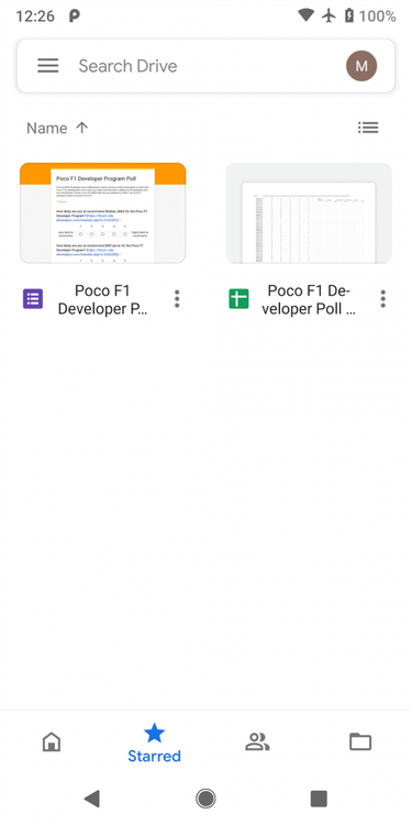 Google Drive's new Google Material Theme design