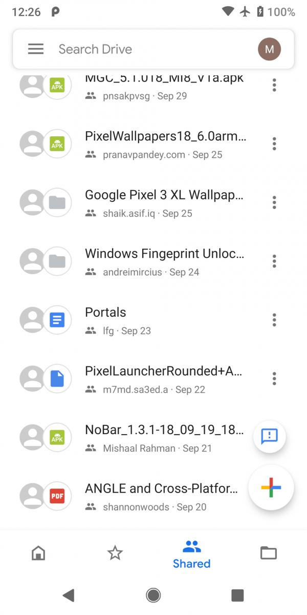 Google Drive's new Google Material Theme design