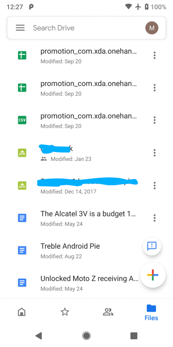 Google Drive's new Google Material Theme design