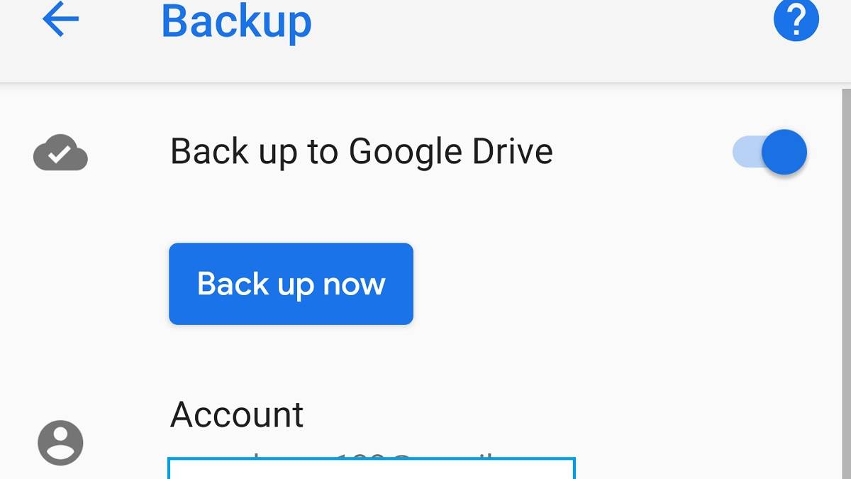 Android Pie manual Google Drive backup