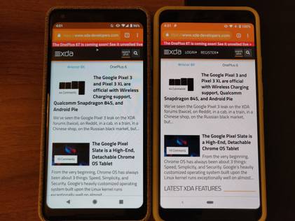 Google Pixel 2 XL vs. Google Pixel 3 XL