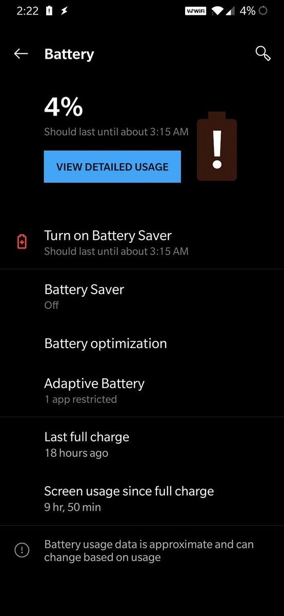 OnePlus 6T Battery Life