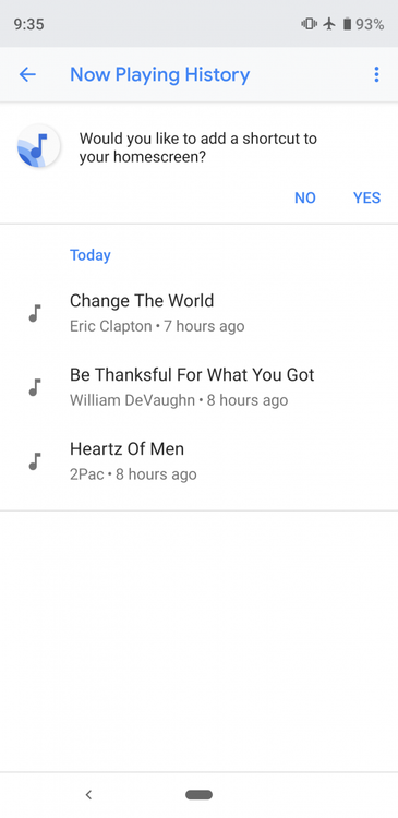 Google Pixel 3 Now Playing