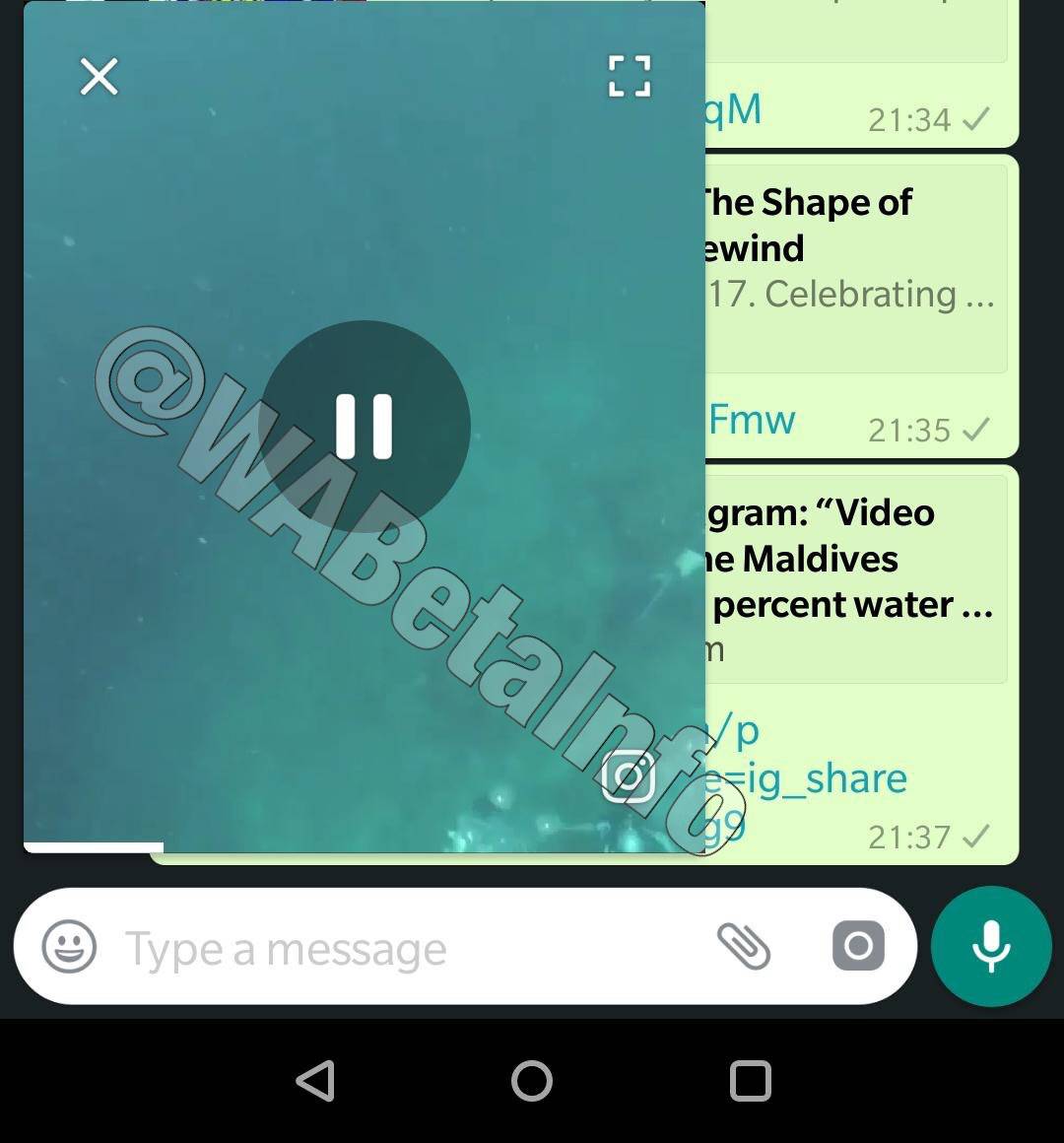 WhatsApp Picture in Picture mode
