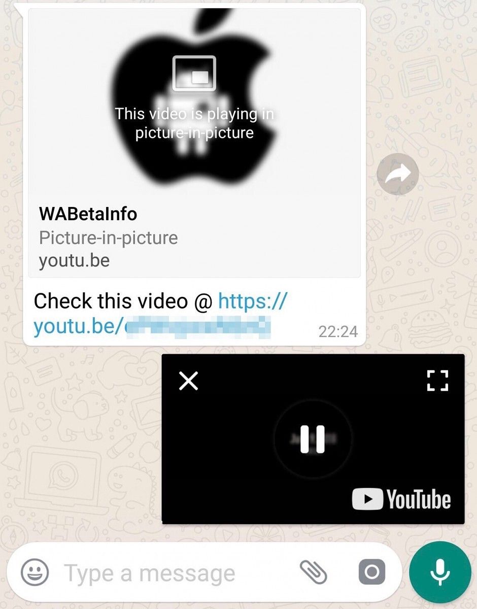 WhatsApp Picture-in-Picture mode