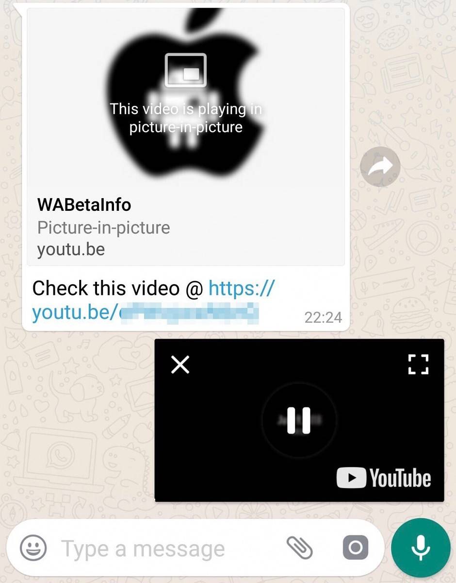 WhatsApp Picture-in-Picture mode