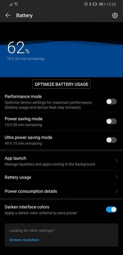 Huawei Dark UI