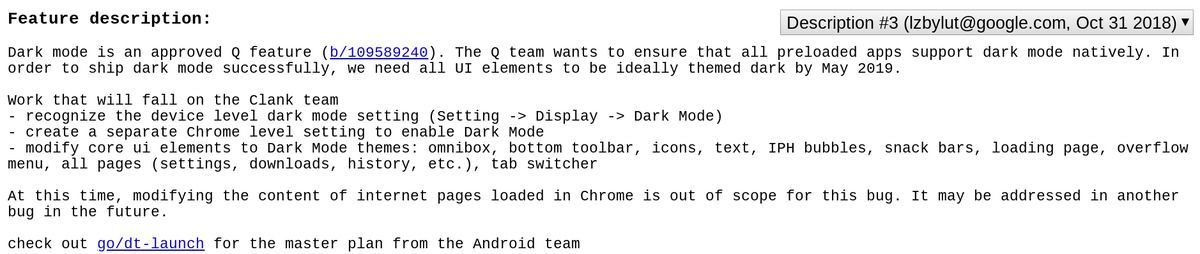 Android Q dark mode