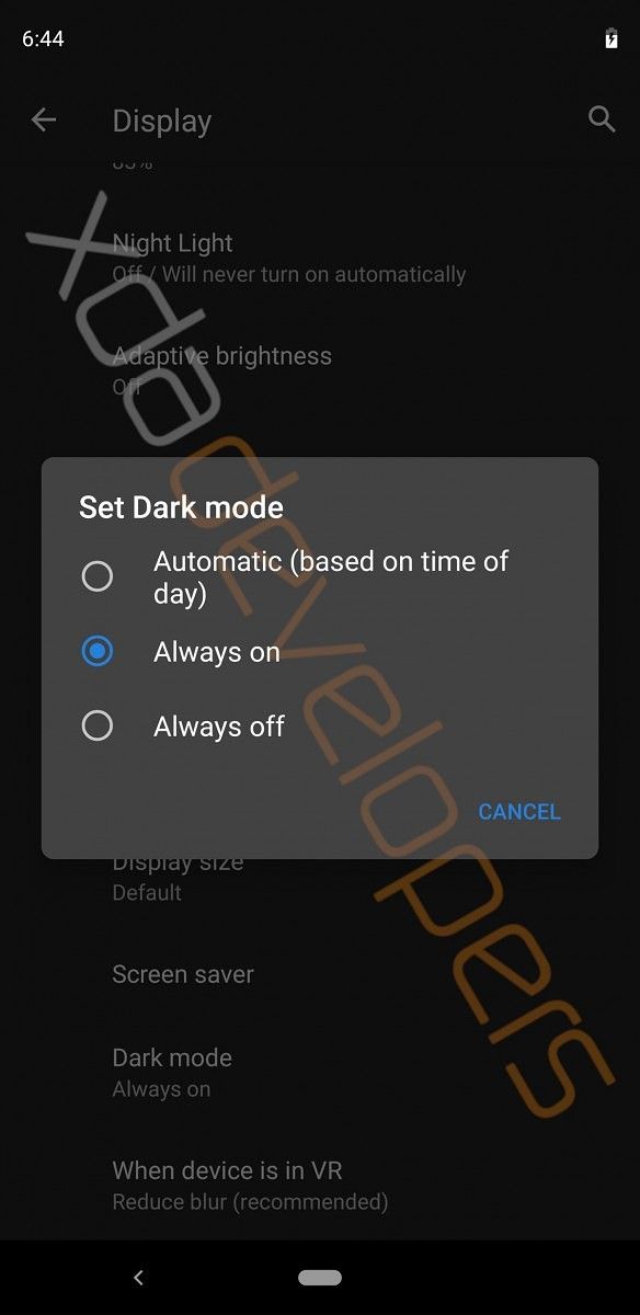 Android Q Dark Mode