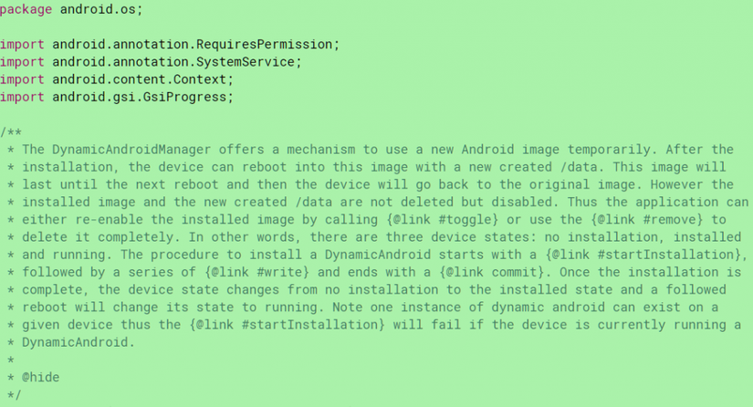Dynamic Android in Android Q