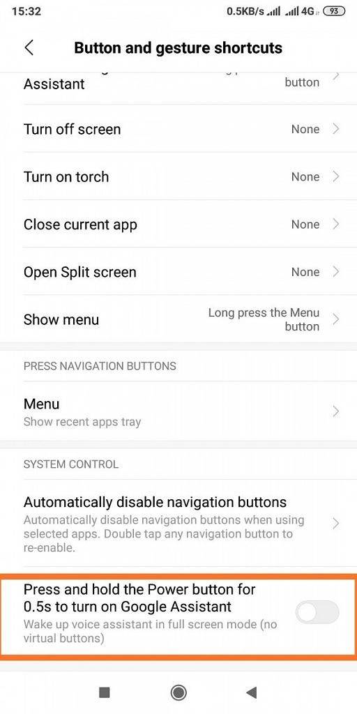 MIUI Fullscreen Navigation Gesture for Google Assistant