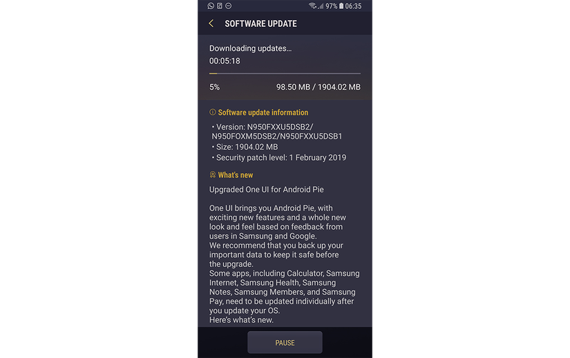 samsung galaxy note 8 one ui