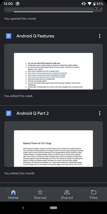 Google Drive Dark Theme