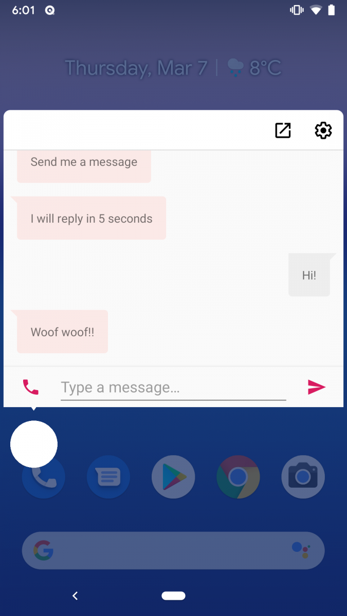 Android Q bubbles API