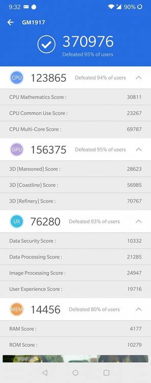 AnTuTu on the OnePlus 7 Pro