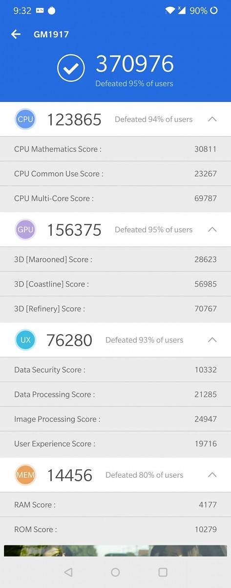 AnTuTu on the OnePlus 7 Pro