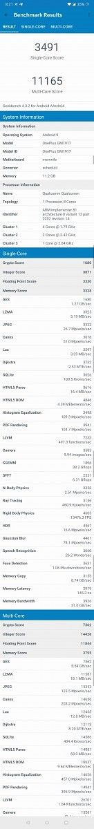 CPU speed on the OnePlus 7 Pro