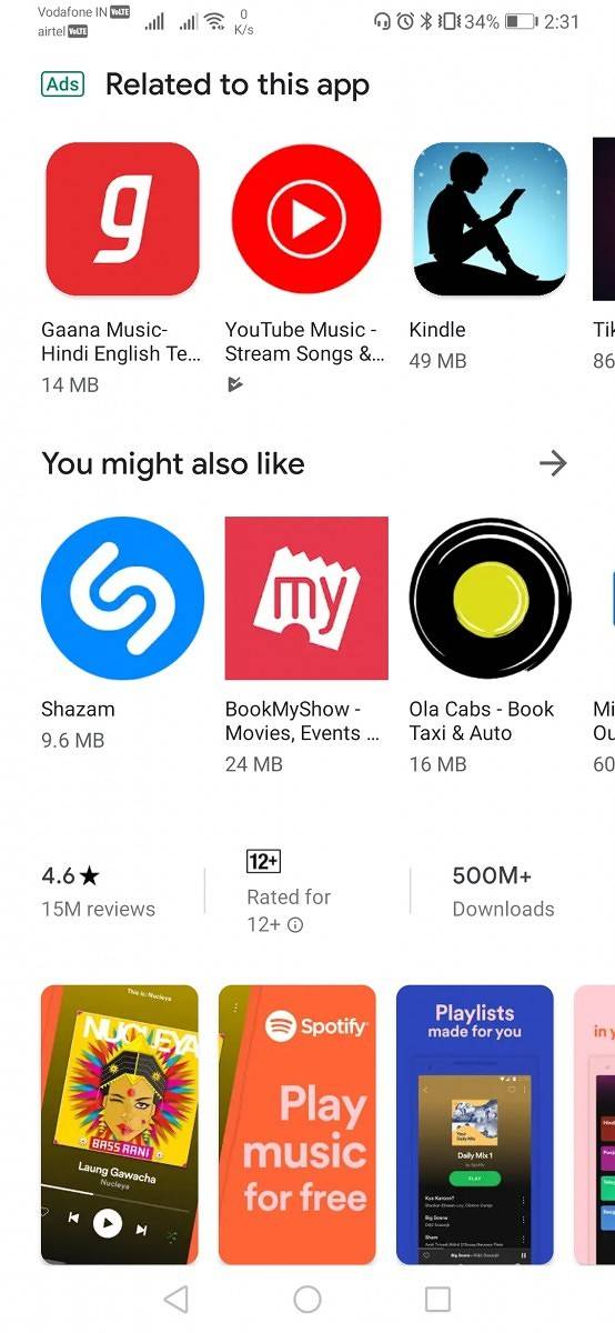 Google Play Store material design