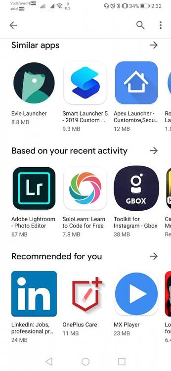 Google Play Store material design