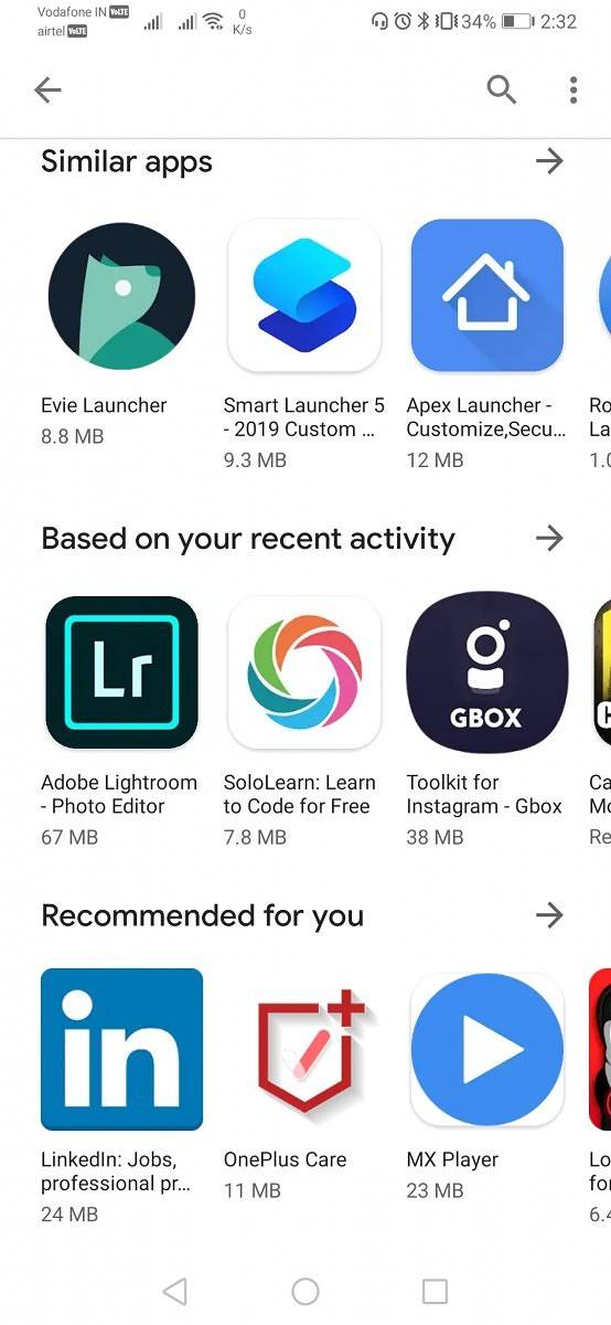 Google Play Store material design