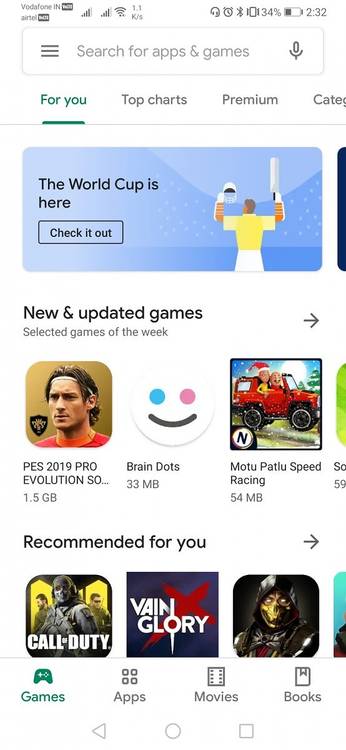 Google Play Store material design
