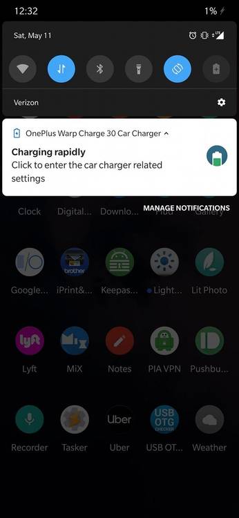 Warp Charge 30 Car Charger Driving Mode