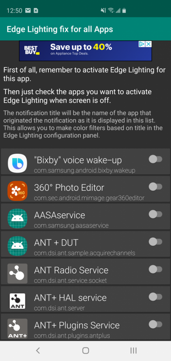 Allow all app notifications to use Edge Lighting on curved Samsung ...