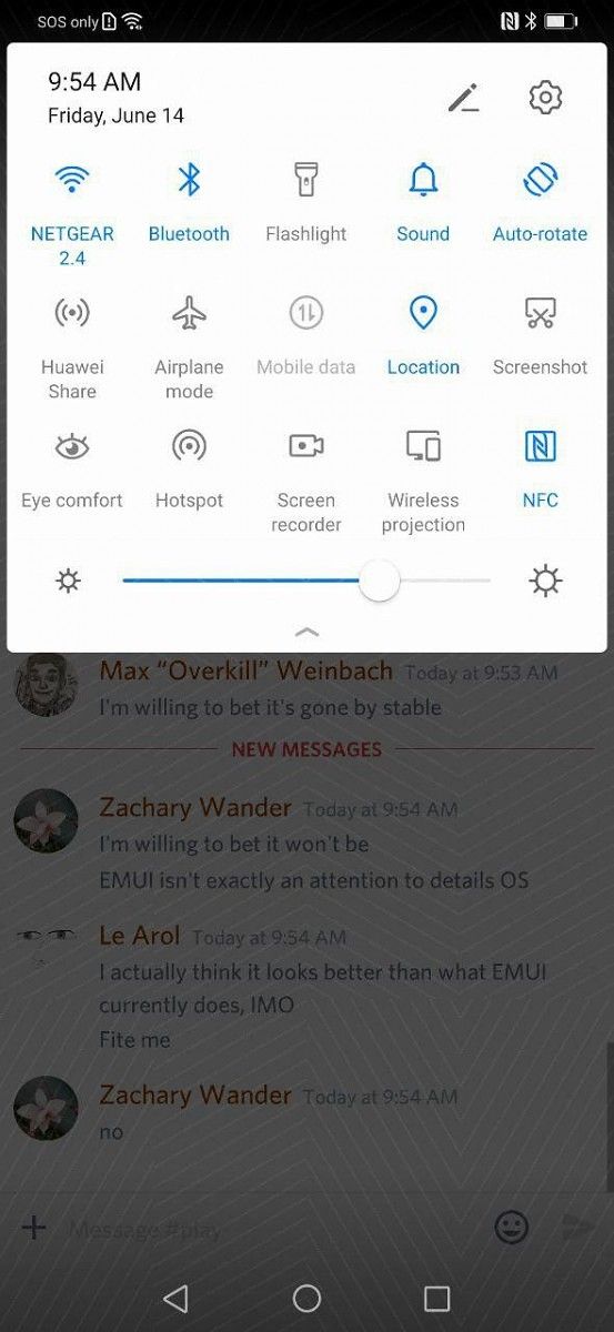 EMUI 10 quick settings