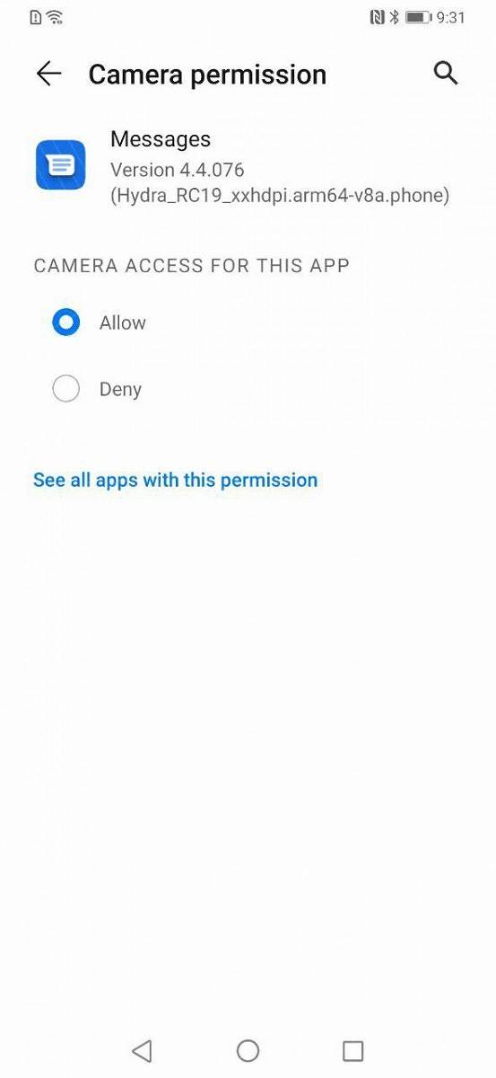 Android Q permission control