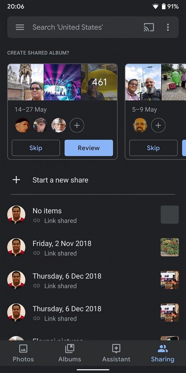 Google Photos dark Google Photos dark theme