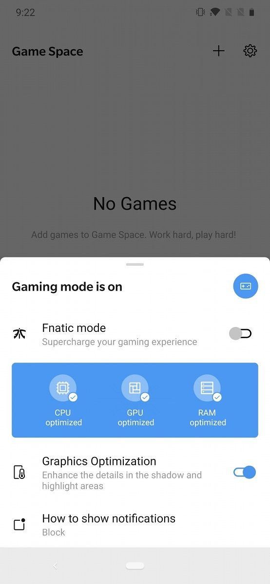OnePlus 7 Pro Game Space in Android Q DP3