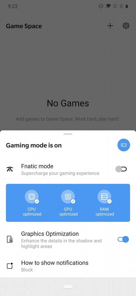 OnePlus 7 Pro Game Space in Android Q DP3