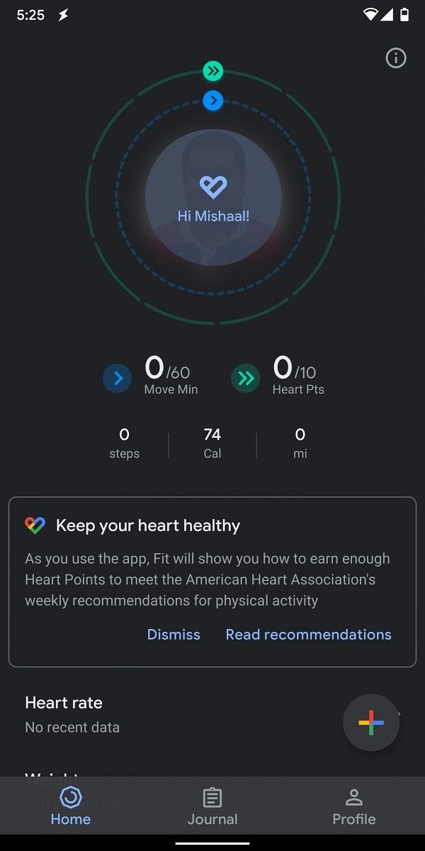 google fit dark theme