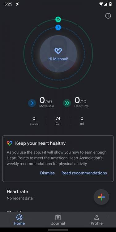 google fit dark theme