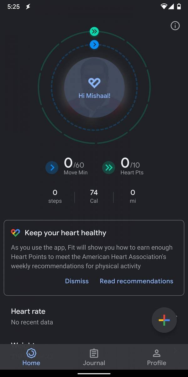 google fit dark theme