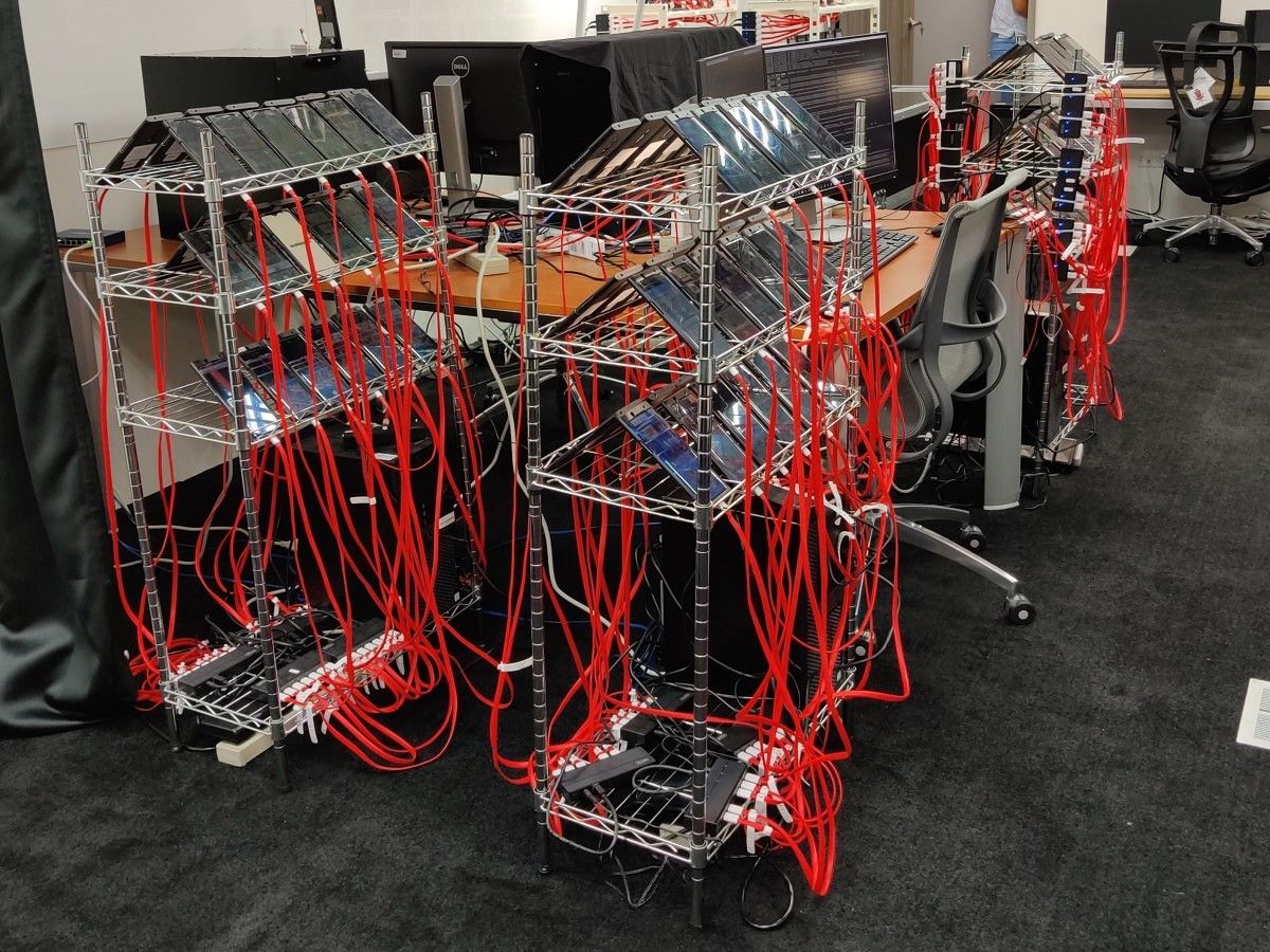 OnePlus Taiwan Camera Lab showing test bench of devices